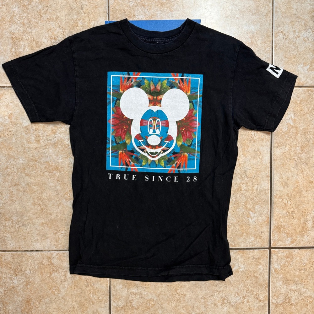 Disney‎ Mickey Mouse True Since 28 Neff Black Graphic Print T-Shirt Men's